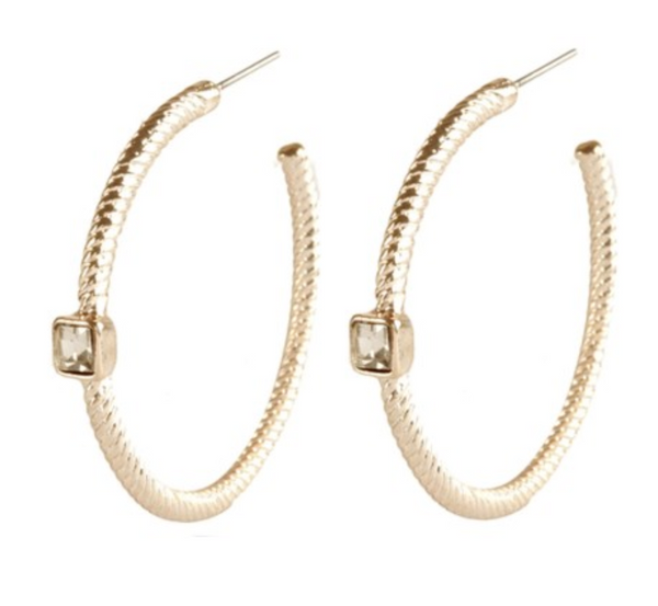 Crystal Cable Hoop Earrings
