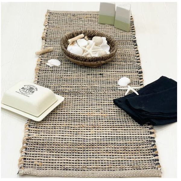 36" Ombre Runner Natural Jute-Charcoal