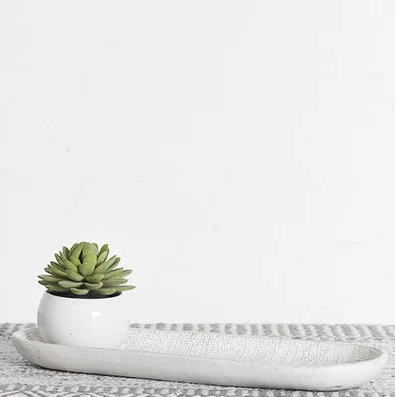 13" White Serving Tray