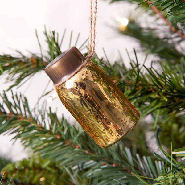 Mason Jar Ornament - Mercury Gold