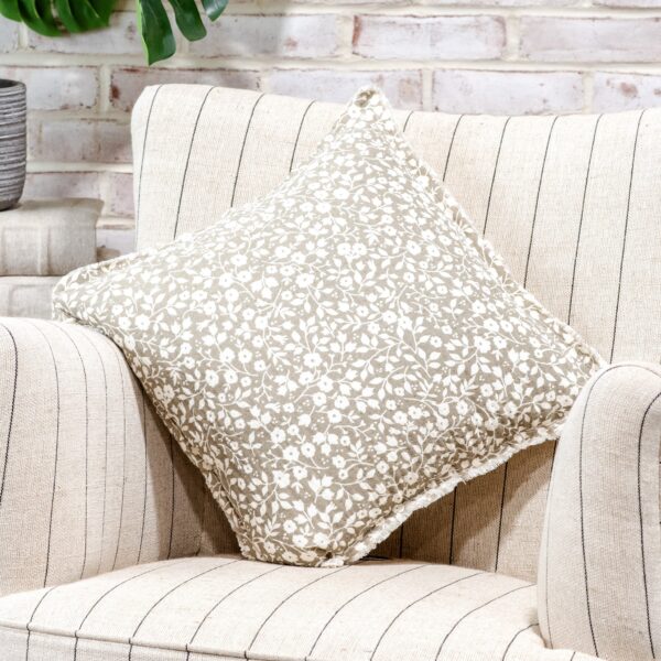 Beige Spring Floral Pillow