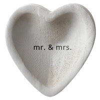 Mr. and Mrs. Wood Heart Tray