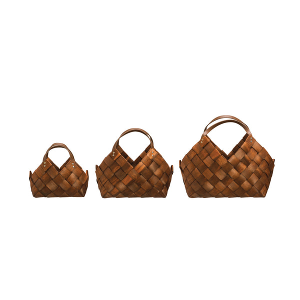 Woven Basket w/ Handles ( 3 Sizes )