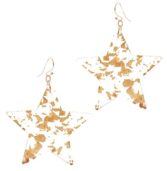 Gold Fleck Star Earrings