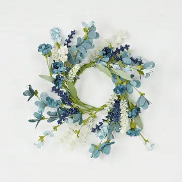 12" Blue and White Flowers Ring