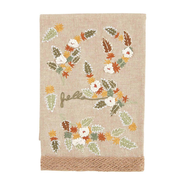 Hello Leaf Embroidered Towel