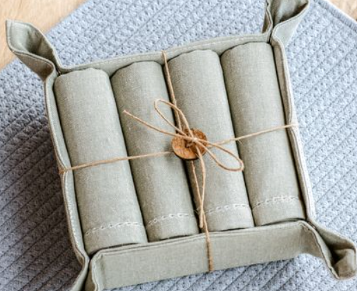 4 Piece Grey Napkin Set