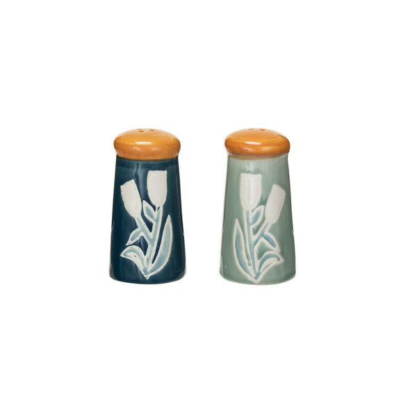 Stoneware Salt & Pepper Shakers