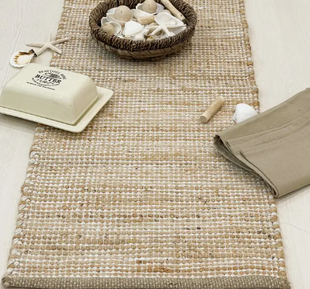 36" Jute and Ivory Table Runner