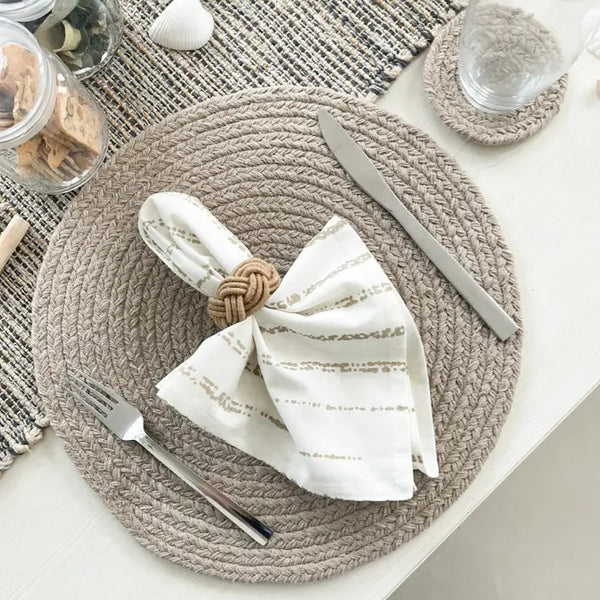 15" Cotton Braided Round Placemat