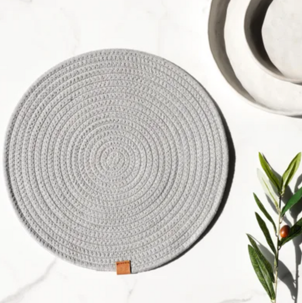 13" Grey Round Placemat