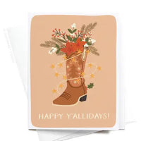 Happy Y'allidays Cowboy Boot Greeting Card