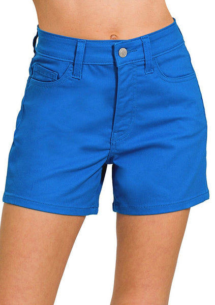 High Rise Bright Blue Shorts