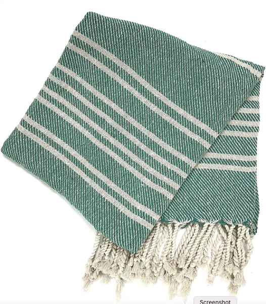 Recycled Cotton Throw Evergreen