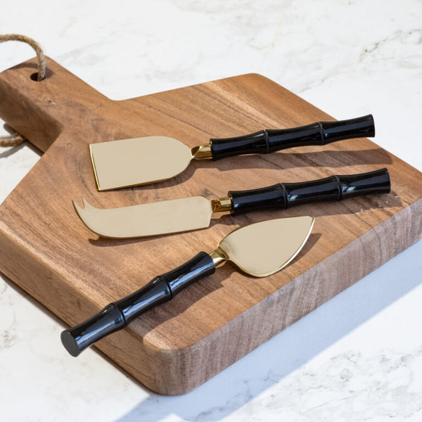 Black and Gold Cheese Knife Set