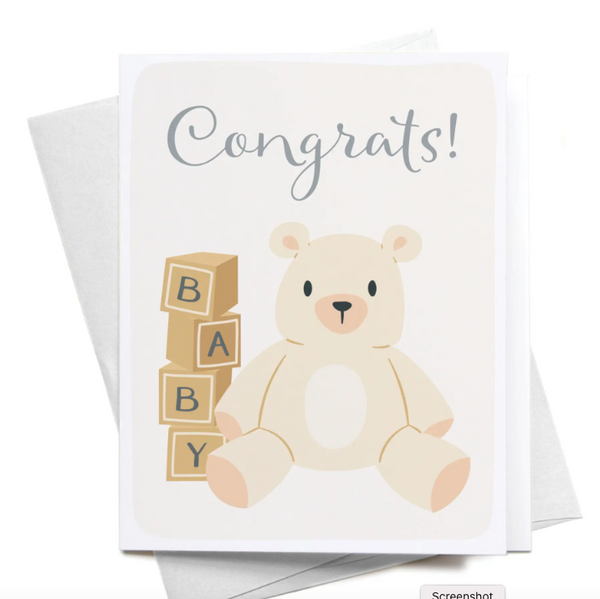 Congrats Teddy Bear Card