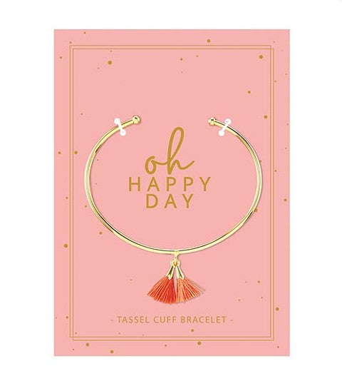 O Happy Day Tassel Cuff Bracelet