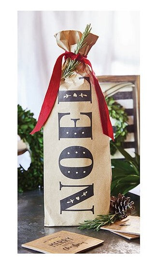 Holiday Paper Wine Bags, set of 6