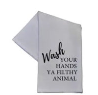 Wash Your Hands Flithy Animal Tea Towel