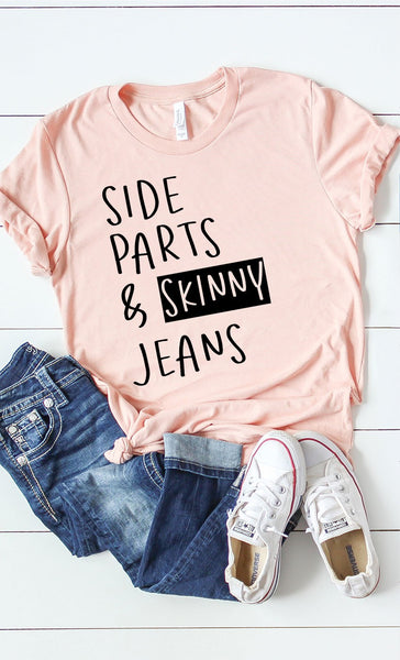 Side Parts and Skinny Jeans Tee