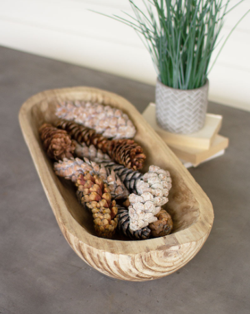 26" Wooden Rectangle Bowl